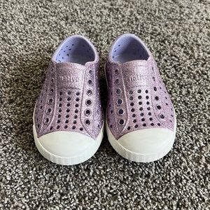 Size 5 Native Shoes Purple Sparkle
